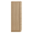 Mirae 5-Drawer Curved Dresser Chest of Drawers in Brush Light Oak