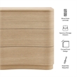 Mirae 3-Drawer Curved Compact Dresser in Brushed Light Oak