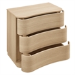 Mirae 3-Drawer Curved Compact Dresser in Brushed Light Oak
