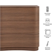 Mirae 3-Drawer Curved Compact Dresser in Brushed Brown Oak
