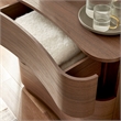 Mirae 3-Drawer Curved Compact Dresser in Brushed Brown Oak