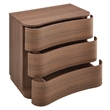 Mirae 3-Drawer Curved Compact Dresser in Brushed Brown Oak