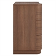 Mirae 3-Drawer Curved Compact Dresser in Brushed Brown Oak