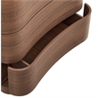 Mirae 3-Drawer Curved Compact Dresser in Brushed Brown Oak