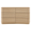 Mirae 6-Drawer Curved Dresser in Brushed Light Oak