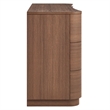 Mirae 6-Drawer Curved Dresser in Brushed Brown Oak