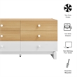 Nolia 6-Drawer Color Block Dresser in Oak White