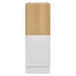 Nolia 6-Drawer Color Block Dresser Chest in Oak White