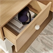 Nolia 2-Drawer Color Block Nightstand in Oak White
