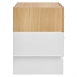 Nolia 2-Drawer Color Block Nightstand in Oak White
