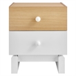 Nolia 2-Drawer Color Block Nightstand in Oak White