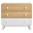 Nolia 3-Drawer Color Block Dresser in Oak White