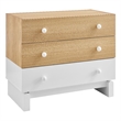 Nolia 3-Drawer Color Block Dresser in Oak White