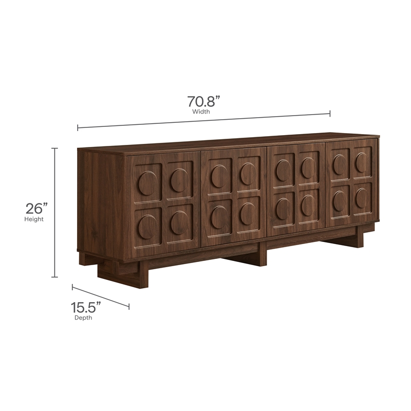 Knox 71 Inch TV Stand in Walnut