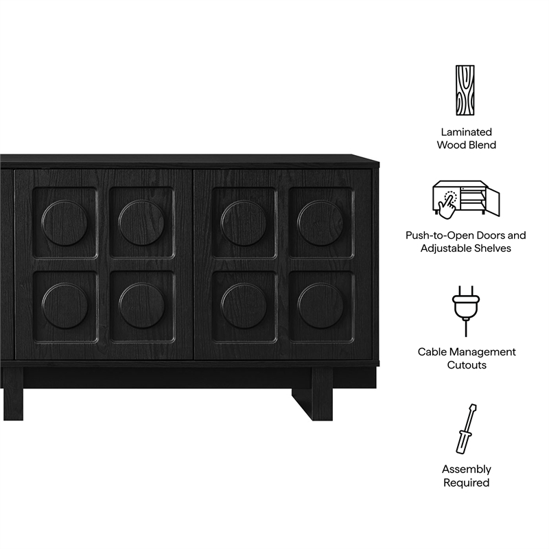 Knox 71 Inch TV Stand in Black