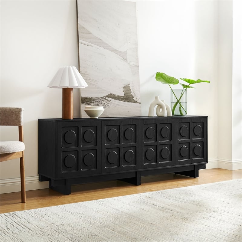 Knox 71 Inch TV Stand in Black