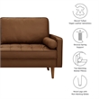 Valour Tufted Vegan Leather Sofa in Brown