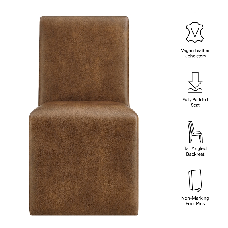 Emory Vegan Leather Dining Side Chair in Canyon