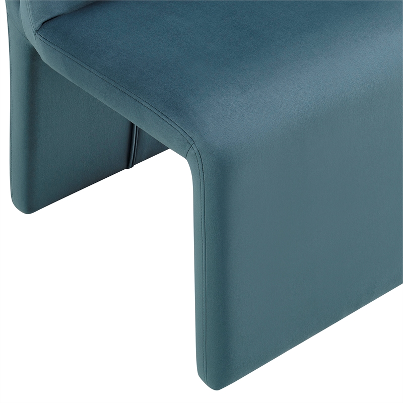 emory upholstered performance velvet dining side chair in cadet blue