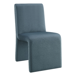 emory upholstered performance velvet dining side chair in cadet blue