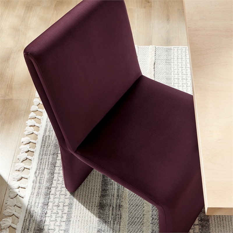 Emory Upholstered Performance Velvet Dining Side Chair in Mulberry