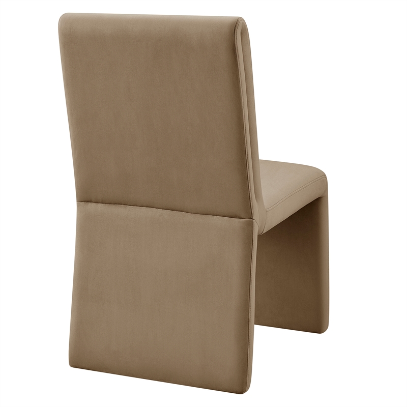 Emory Upholstered Performance Velvet Dining Side Chair in Taupe