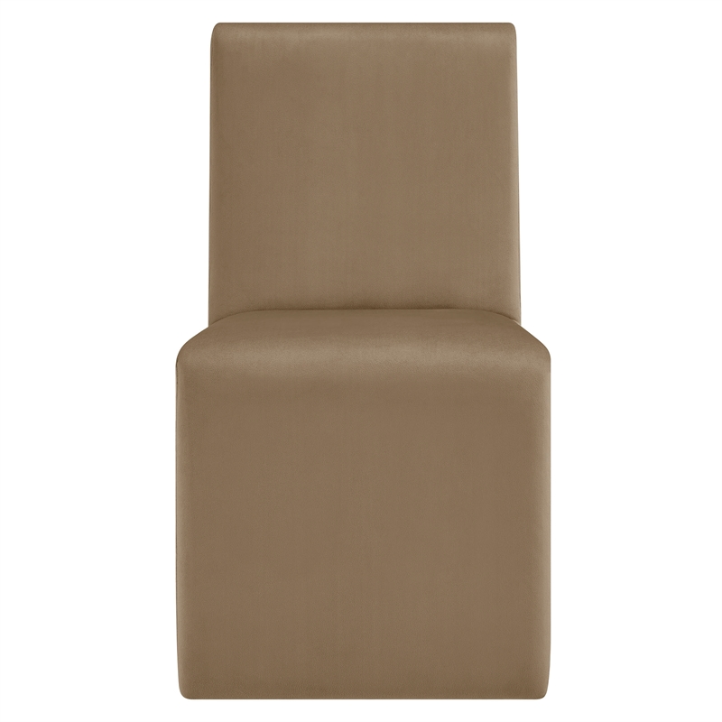 Emory Upholstered Performance Velvet Dining Side Chair in Taupe