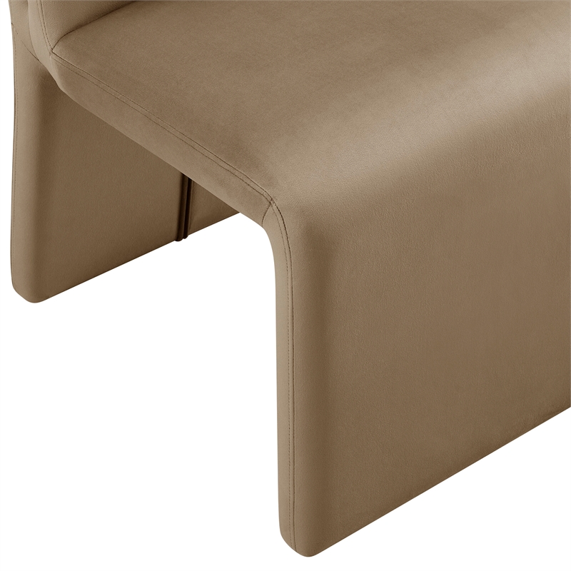 Emory Upholstered Performance Velvet Dining Side Chair in Taupe