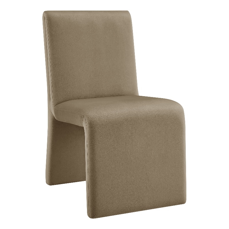 Emory Upholstered Performance Velvet Dining Side Chair in Taupe
