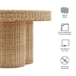 Ainsley 32 Inch Round Natural Rattan Coffee Table in Natural