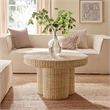 Ainsley 32 Inch Round Natural Rattan Coffee Table in Natural