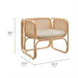 Ellis Natural Rattan Accent Armchair in Natural