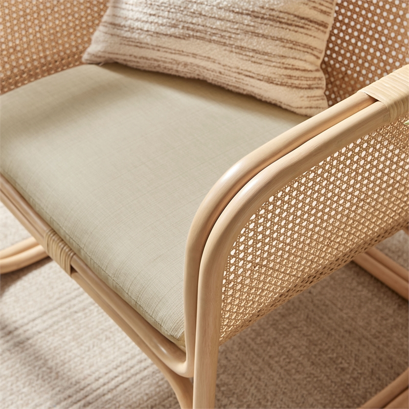 Ellis Natural Rattan Accent Armchair in Natural