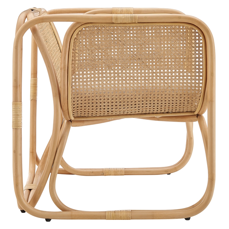 Ellis Natural Rattan Accent Armchair in Natural