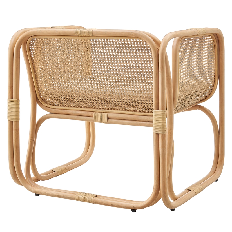 Ellis Natural Rattan Accent Armchair in Natural