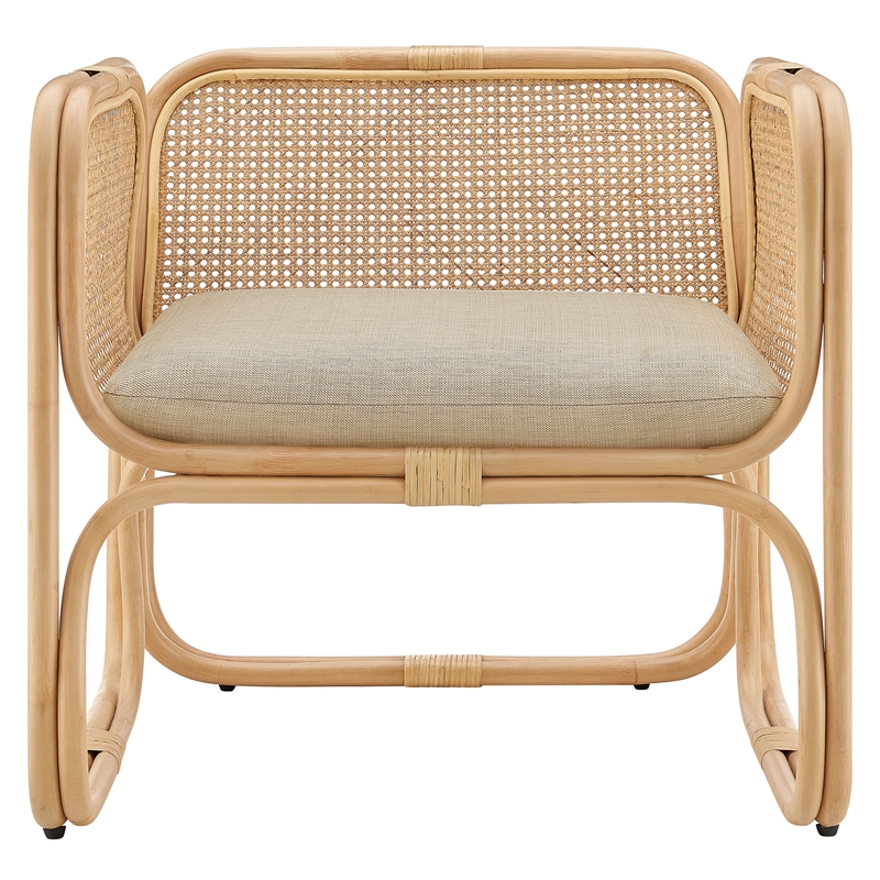 Ellis Natural Rattan Accent Armchair in Natural