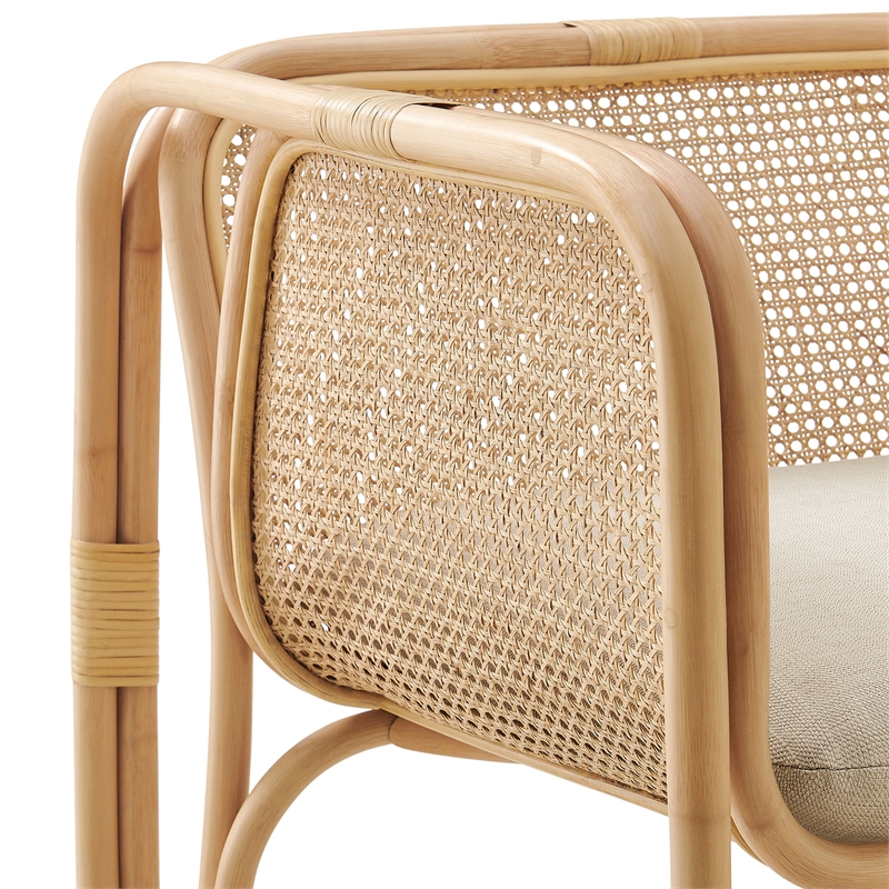 Ellis Natural Rattan Accent Armchair in Natural
