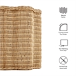 Erika Scalloped Natural Rattan Side Table in Natural