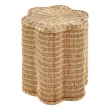 Erika Scalloped Natural Rattan Side Table in Natural