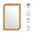 Corsica Curved Rectangle Rattan Wall Mirror in Natural