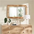 Corsica Curved Rectangle Rattan Wall Mirror in Natural