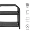 Eve Curved Natural Rattan Side Table in Black