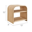 Eve Curved Natural Rattan Side Table in Natural