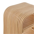 Eve Curved Natural Rattan Side Table in Natural