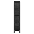 Celeste 67 Inch Tall Arched Natural Rattan Bookshelf in Black