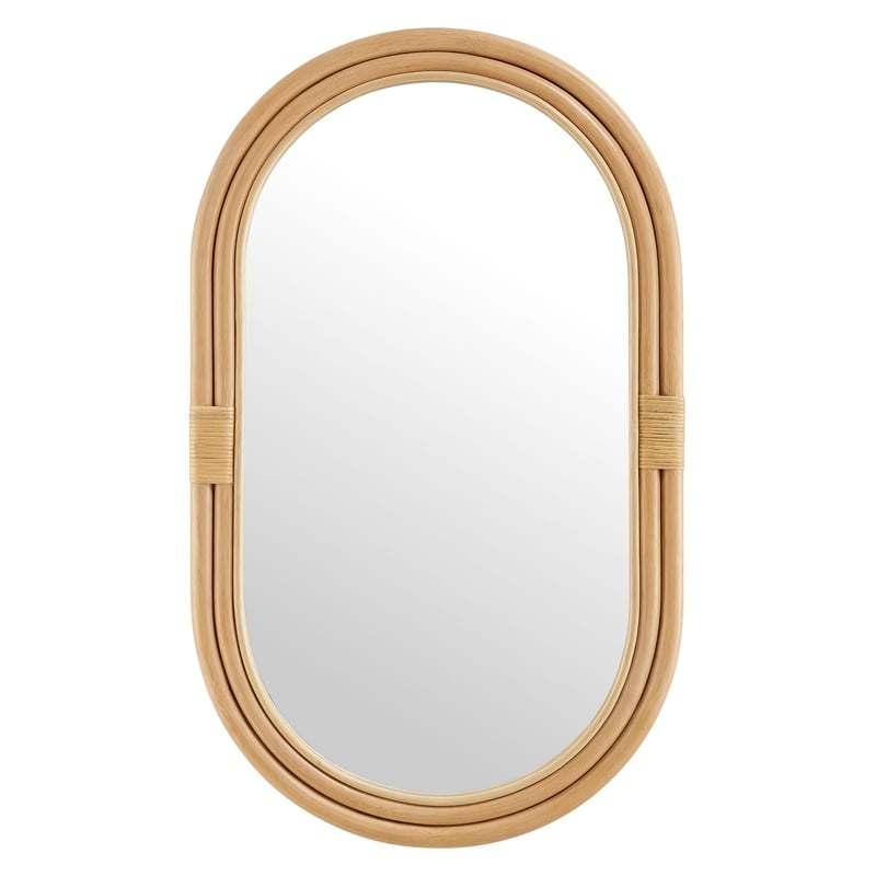 Corsica Oval Rattan Wall Mirror in Natural