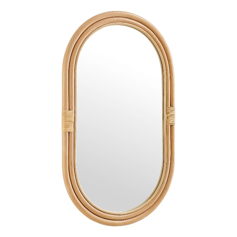 Corsica Oval Rattan Wall Mirror in Natural