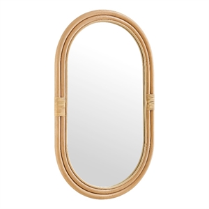 Corsica Oval Rattan Wall Mirror in Natural