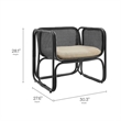 Ellis Natural Rattan Accent Armchair in Black