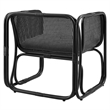 Ellis Natural Rattan Accent Armchair in Black